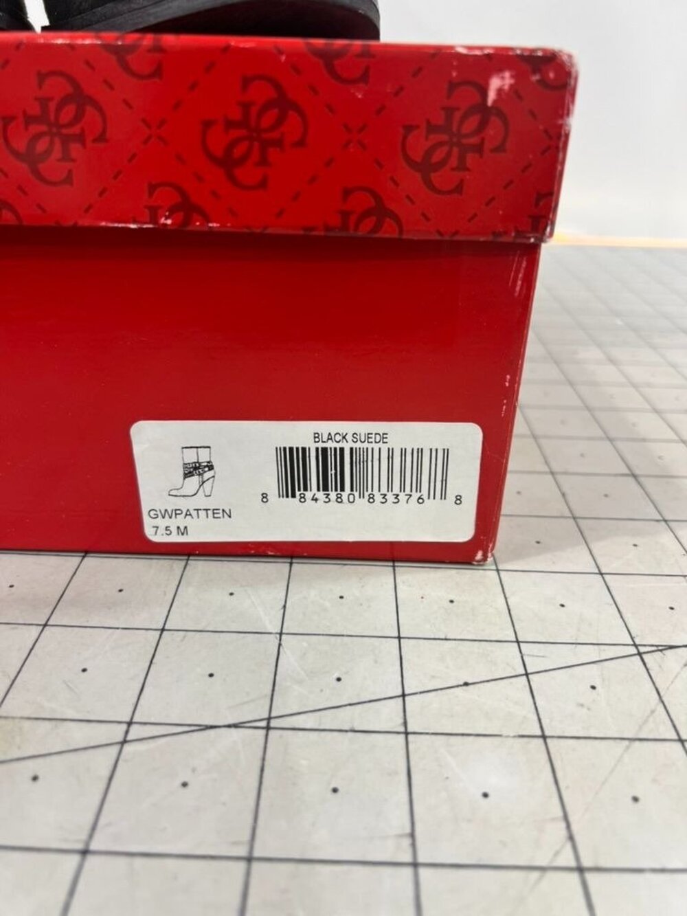 Women's Guess Black Suede Studded Mid-Calf Boots Buckle Accents Sz. 7.5M - Picture 7 of 7